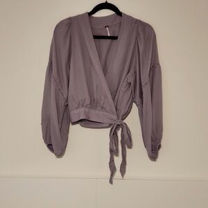 Free People Lavender Wrap Blouse XS